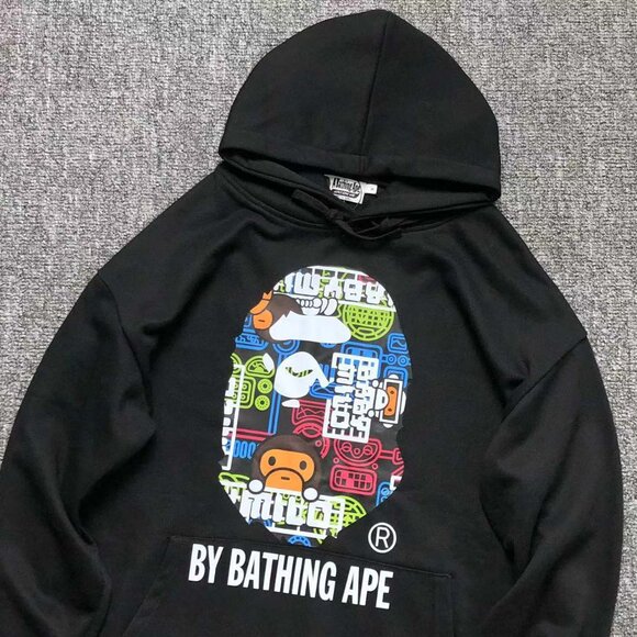 Men's Bape Printed Black Hoodie Size: M - Picture 8 of 9